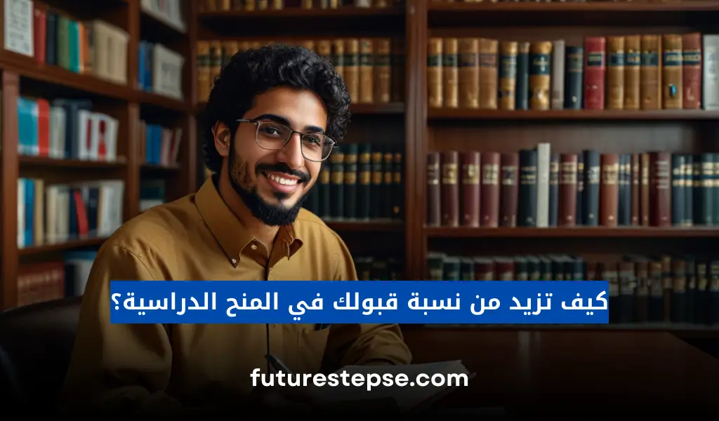 طالب يَناقش خطاب توصية مع أستاذ جامعي في مكتب مَليء بالأوراق الأكاديمية، مع ظهور ساعة حائط تشير إلى المواعيد النهائية للتقديم.